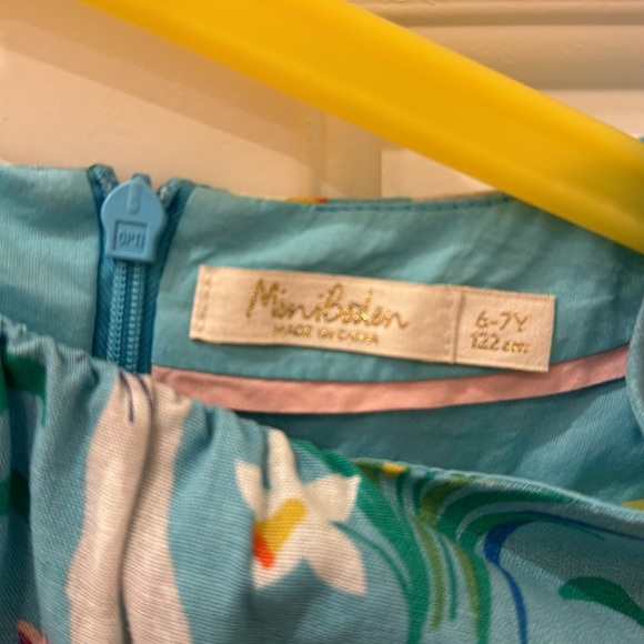 Mini Boden Blue Bunny Linen Dress Tulle Lined 6/7 - Picture 4 of 7